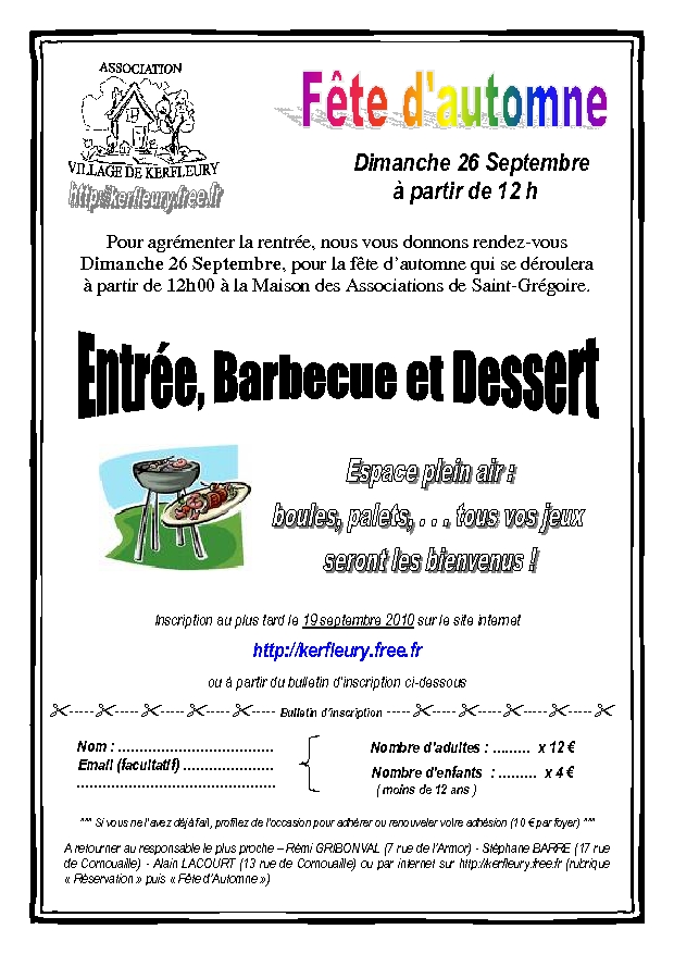 Fête d&rsquo;automne 2010